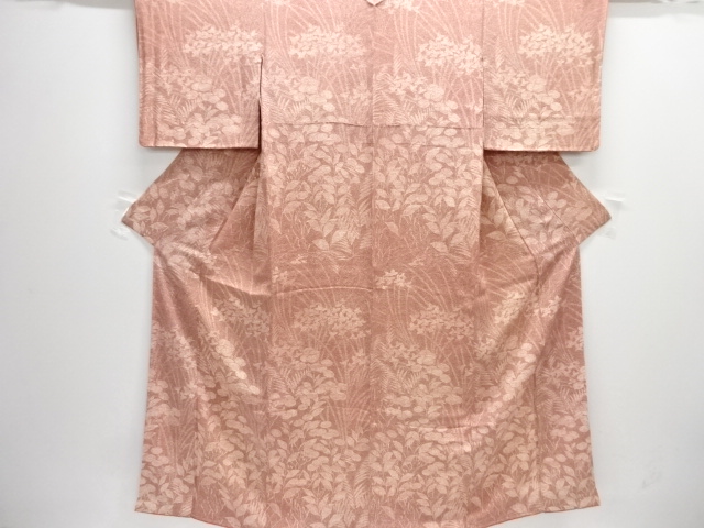 JAPANESE KIMONO / TSUKESAGE KOMON / UNUSED / FLORAL PLANTS